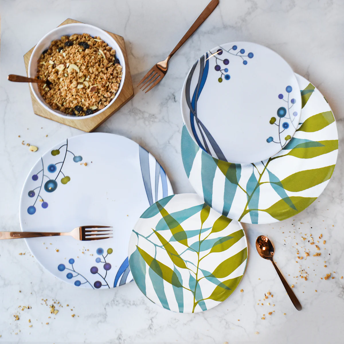 Vajilla Top Choice Palmeras Melamina 12pz