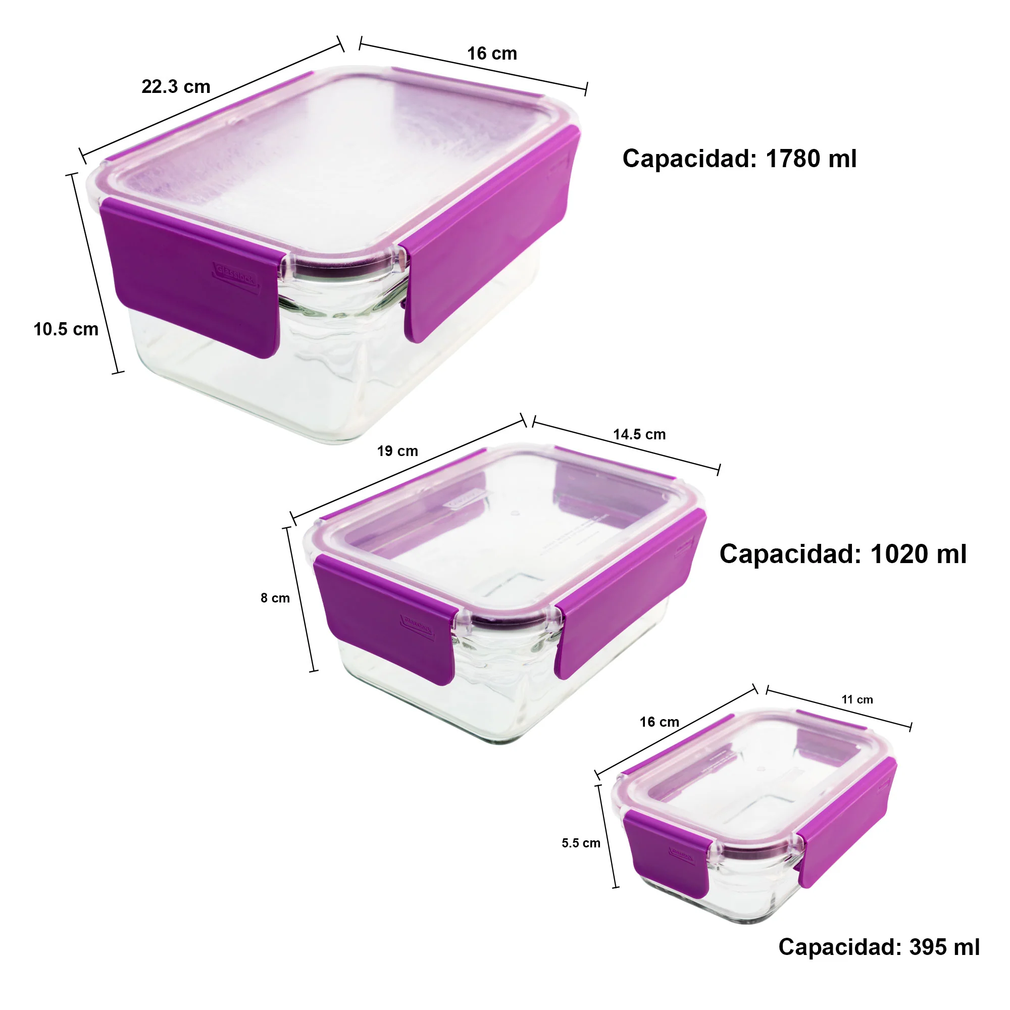 Juego De Herméticos Rectangulares Diferentes Colores - Imagen 9