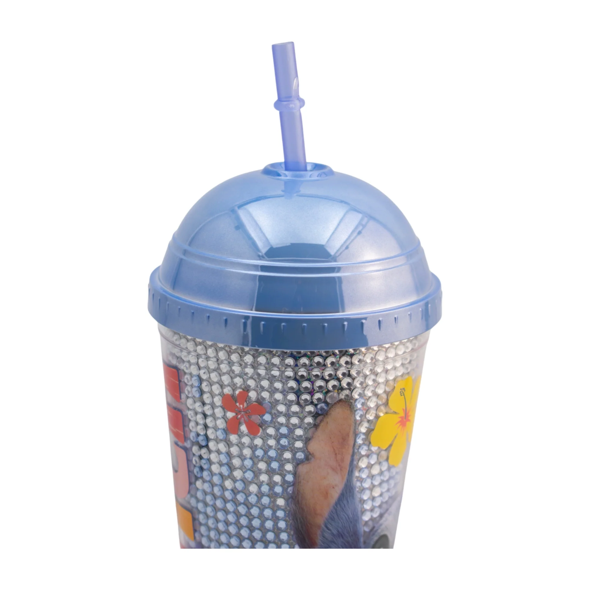 Vaso de Plástico con Doble Pared Tapa tipo Domo y Popote Disney Stitch Live Action 500ml - Imagen 4