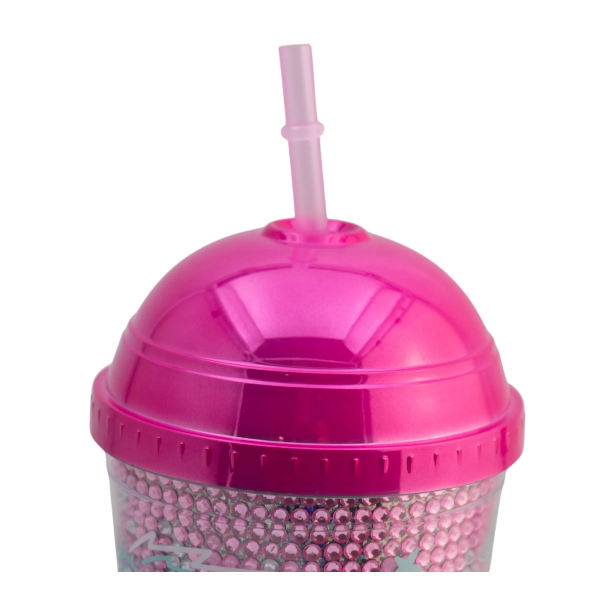 Vaso con Doble Pared con Tapa tipo Domo y Brillitos BARBIE 500ml - Imagen 5