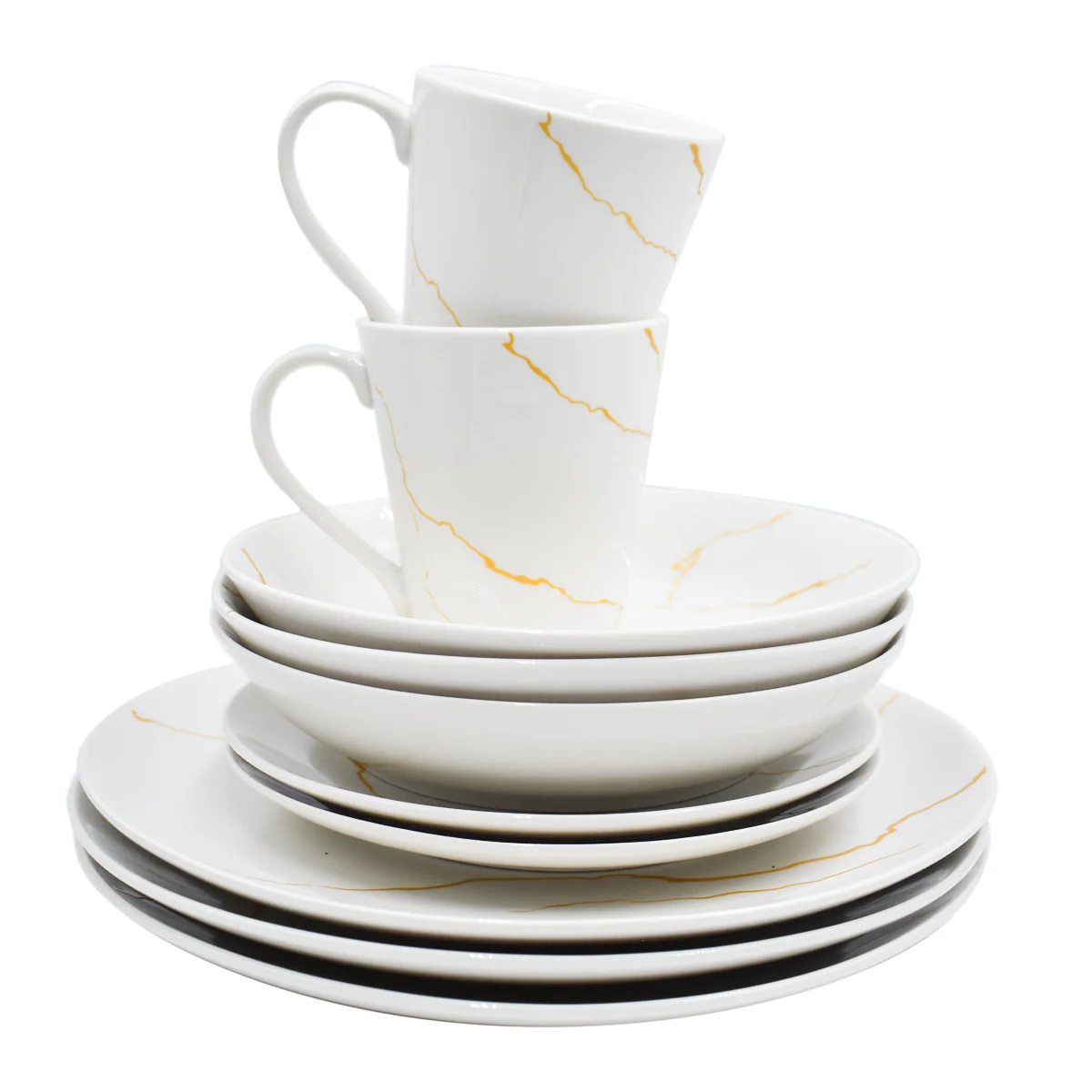 Vajilla con Tazas Para 4 Personas Kaiser Art/Golden Marble Porcelana 16 pz - Imagen 9
