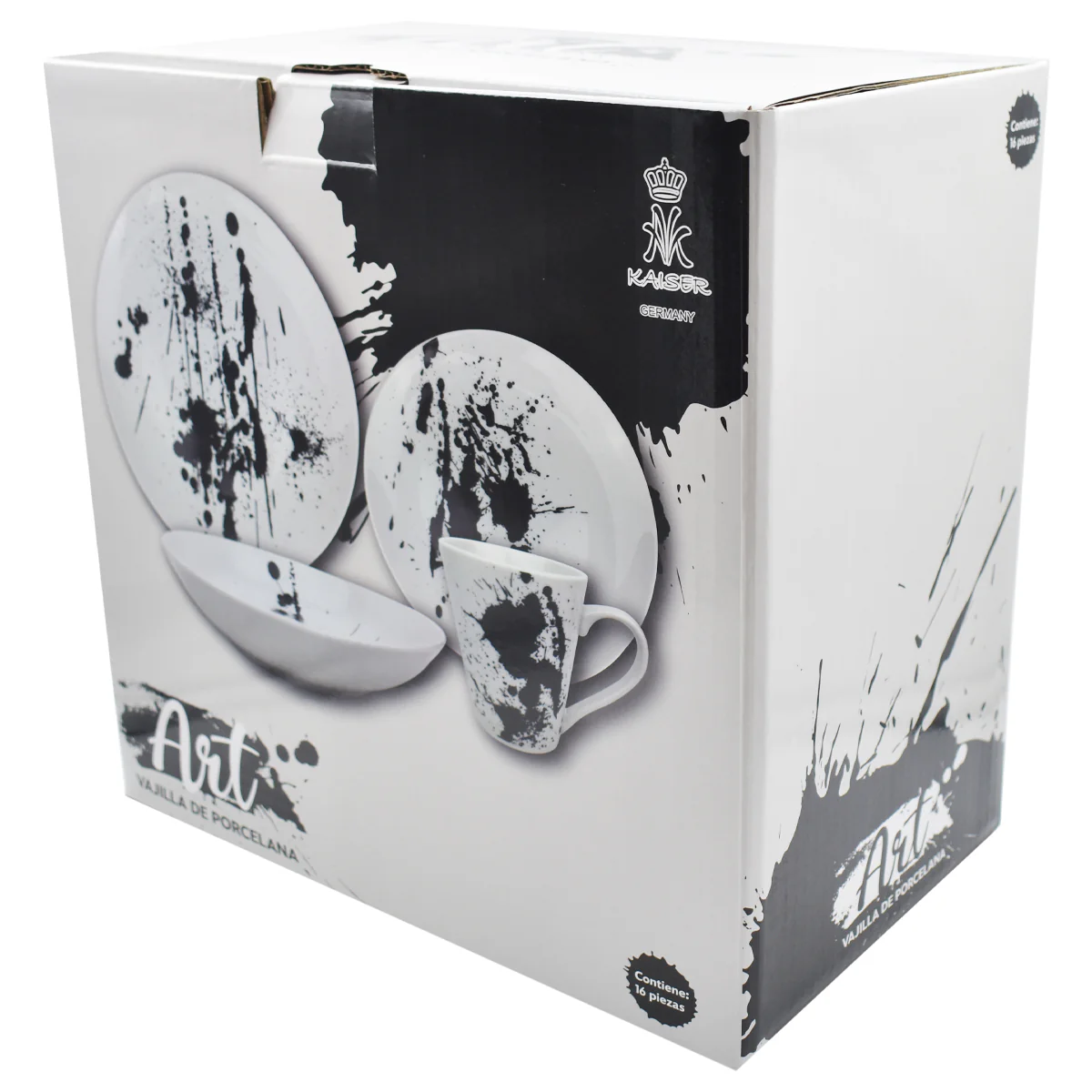 Vajilla con Tazas Para 4 Personas Kaiser Art/Golden Marble Porcelana 16 pz - Imagen 5