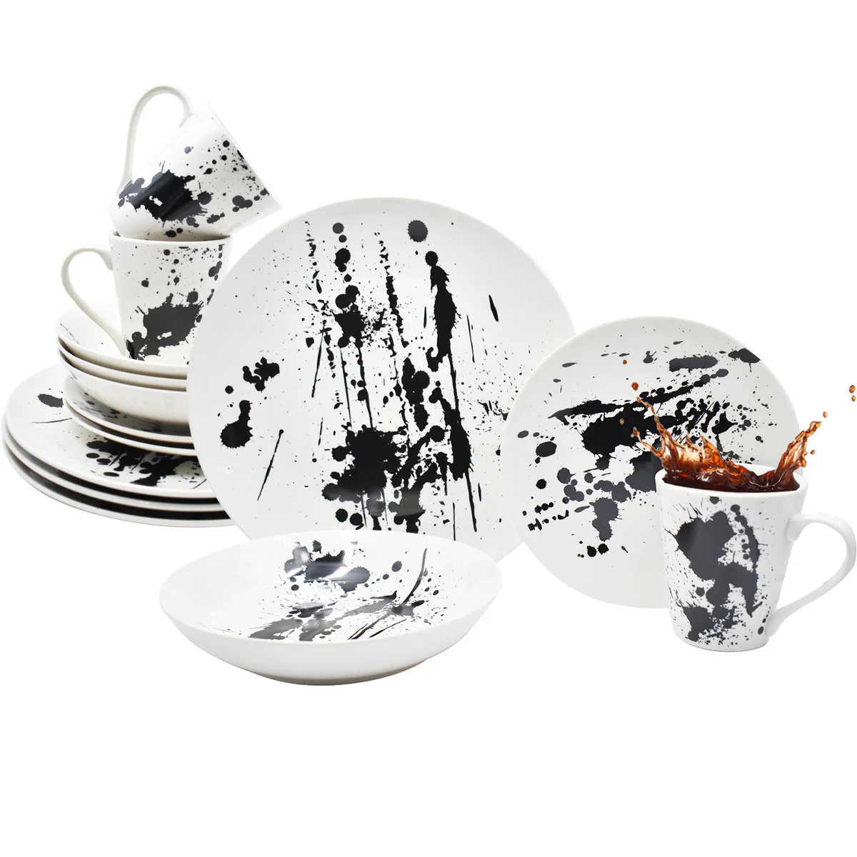 Vajilla con Tazas Para 4 Personas Kaiser Art/Golden Marble Porcelana 16 pz