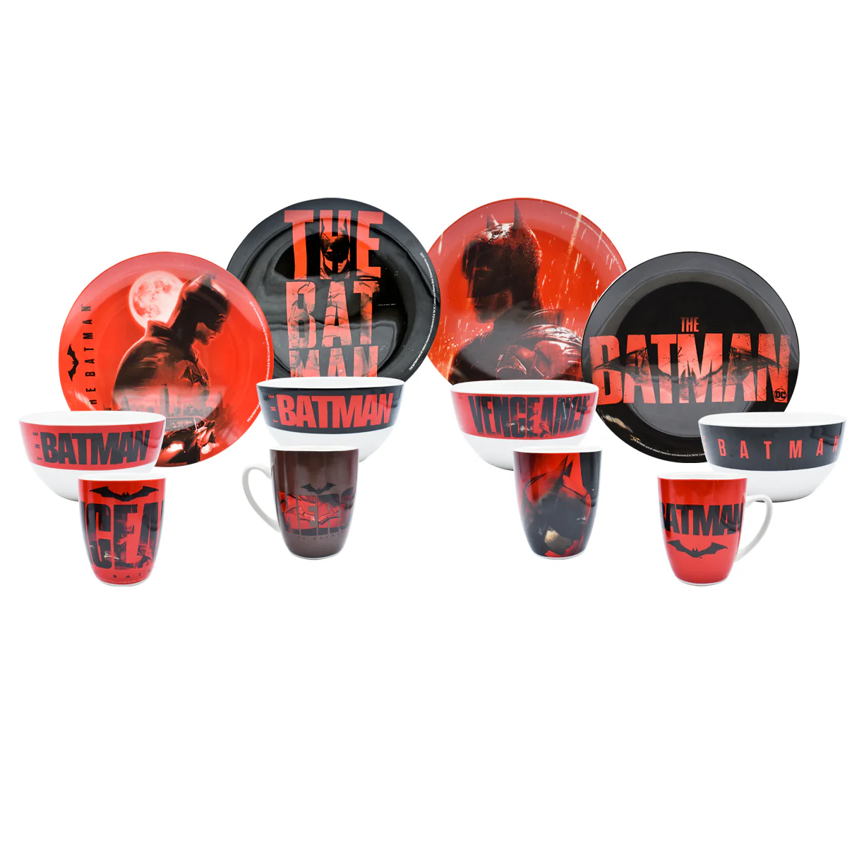 Vajilla de Porcelana con Tazas Fun Kids The Batman 12 pzas 4 personas