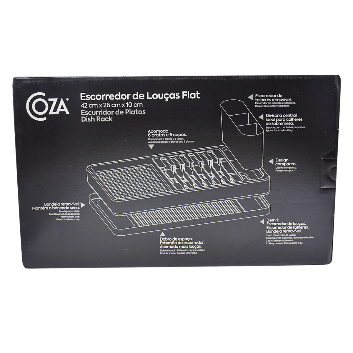 Coza Escurridor de Platos Compacto 3 en 1 Dish Rack - Imagen 4