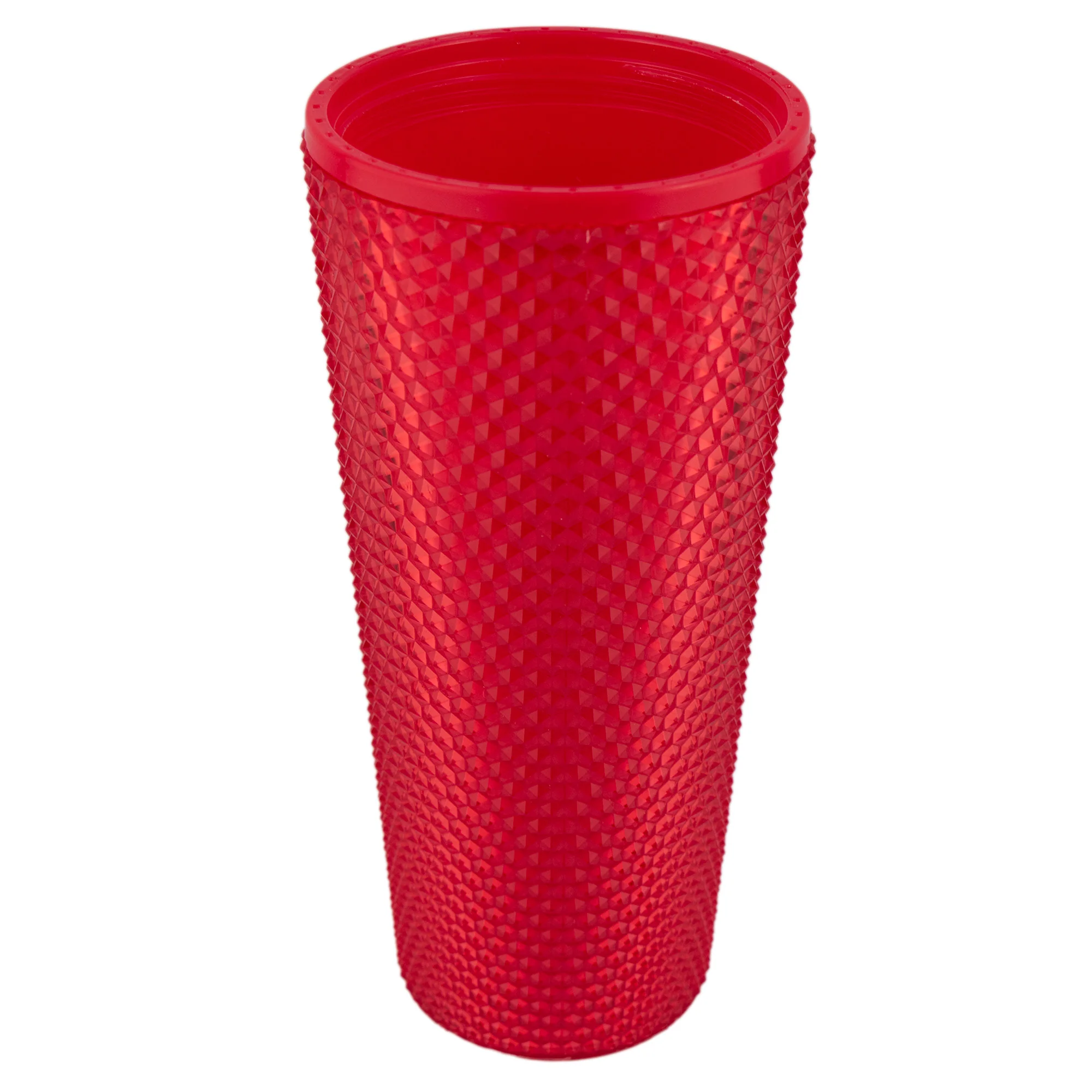Vaso NUVÓ Grande Con Relieve Diamante Tapa Y Popote 600ml - Imagen 8