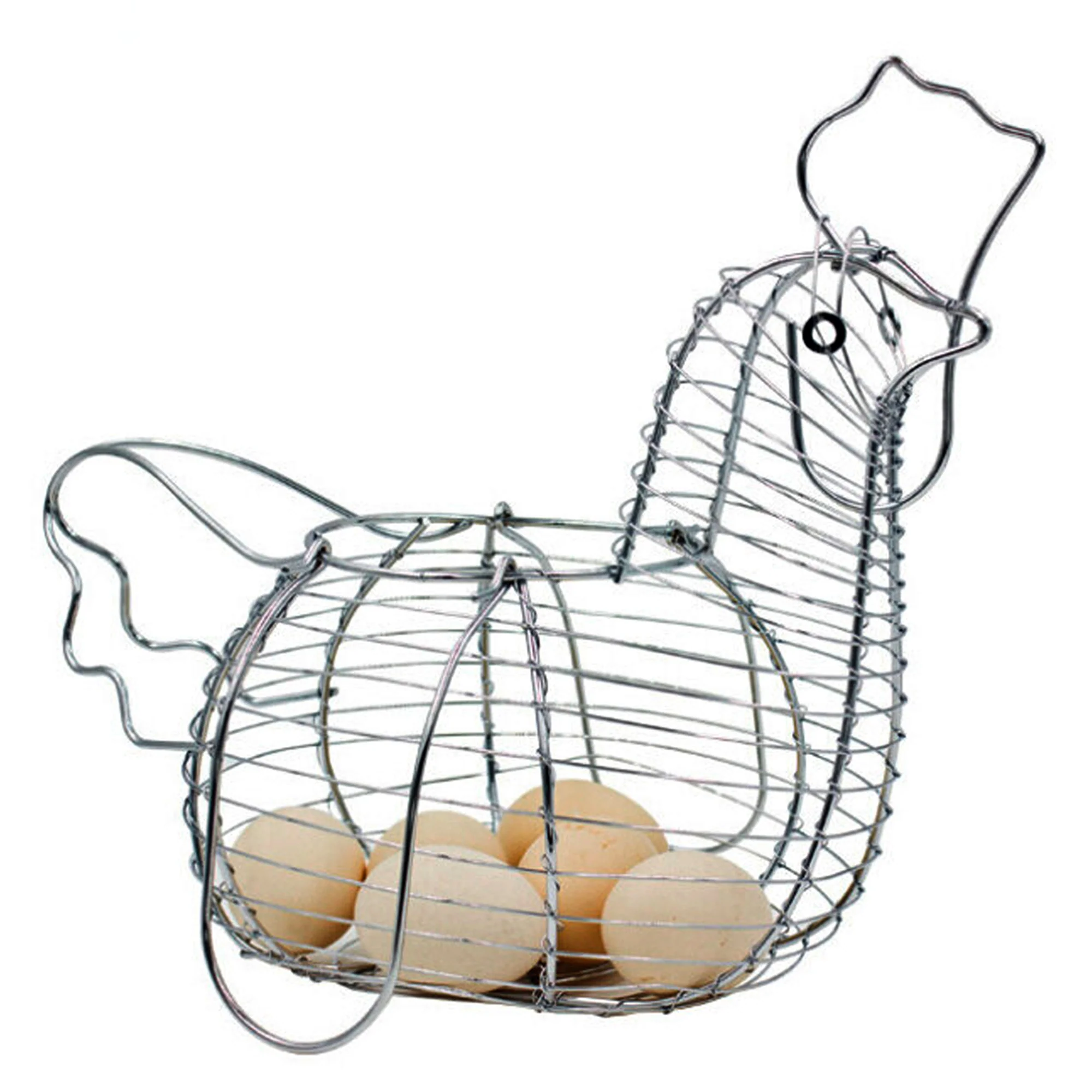 Canasta Huevera en Forma de Gallina Top Choice de Acero Inoxidable - Imagen 2