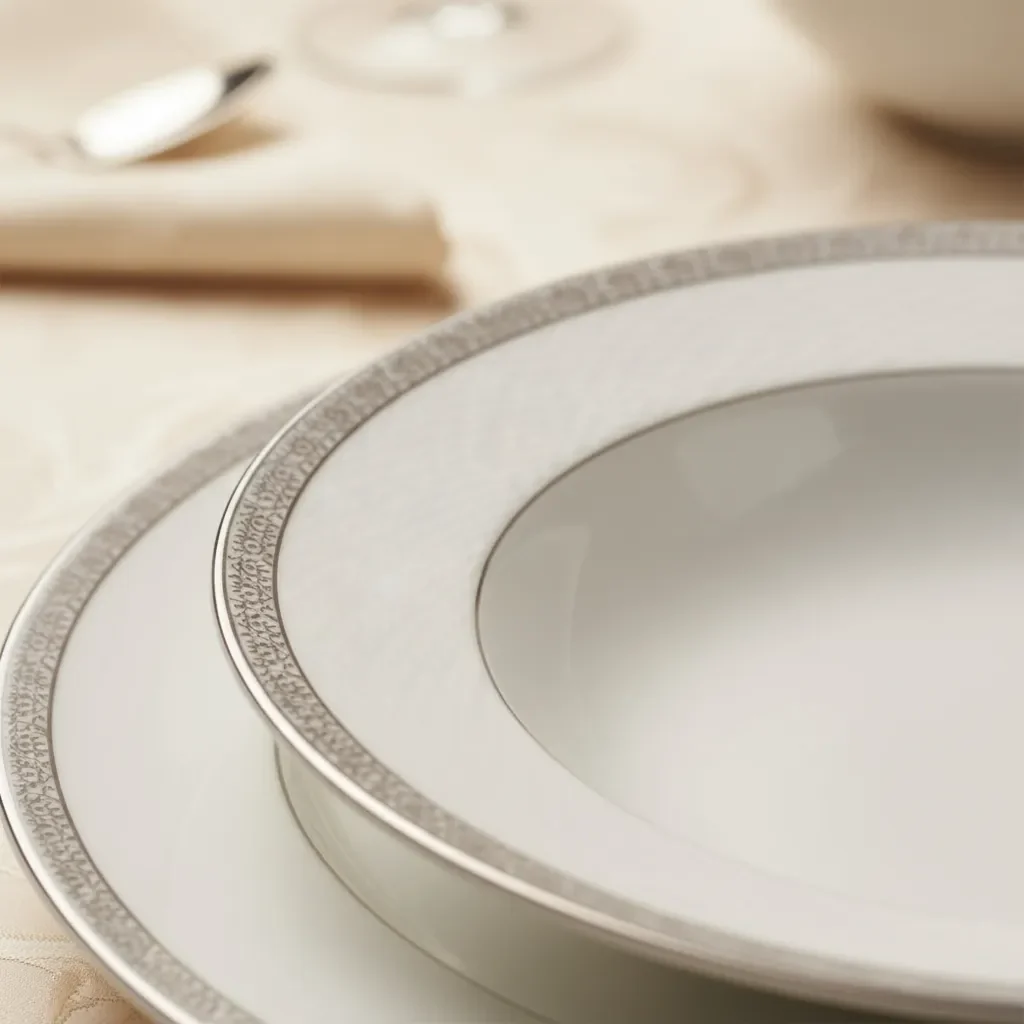 Vajilla De Porcelana Premium Silver Elegante 58 Pzas - Imagen 5