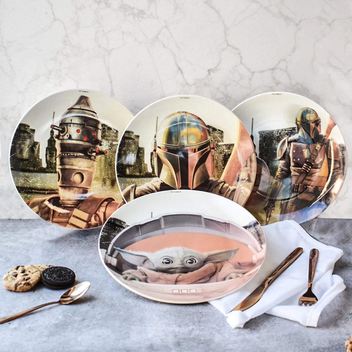Vajilla de Porcelana Fun Kids Disney Baby Yoda Mandalorian 12pz - Imagen 7