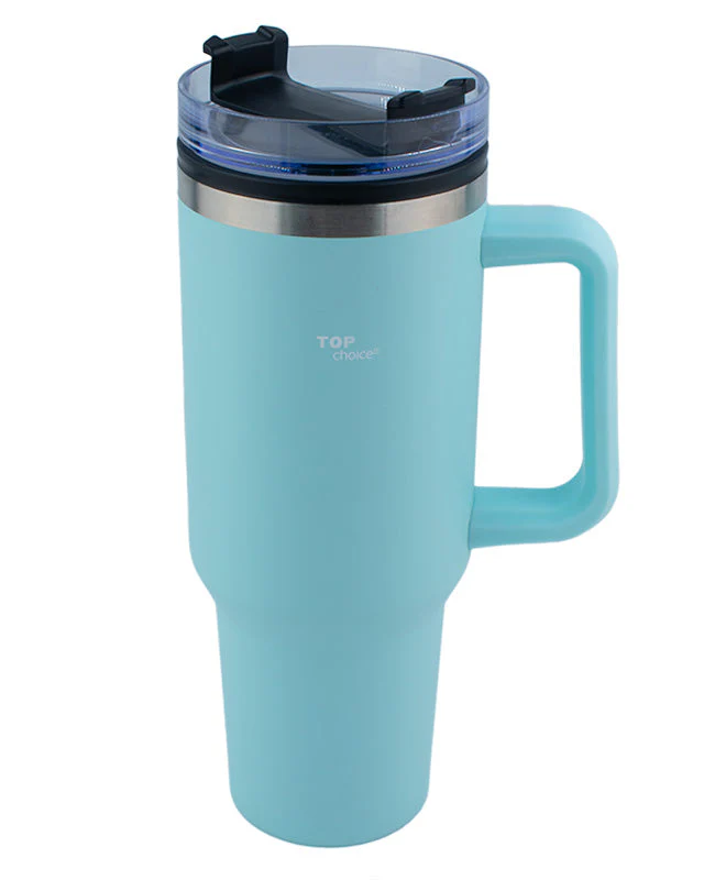 Termo de Acero Inoxidable con Doble Pared, Asa Y Popote Top Chioce 1.2 Lt