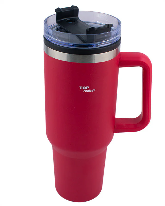 Termo de Acero Inoxidable con Doble Pared, Asa Y Popote Top Chioce 1.2 Lt - Imagen 3