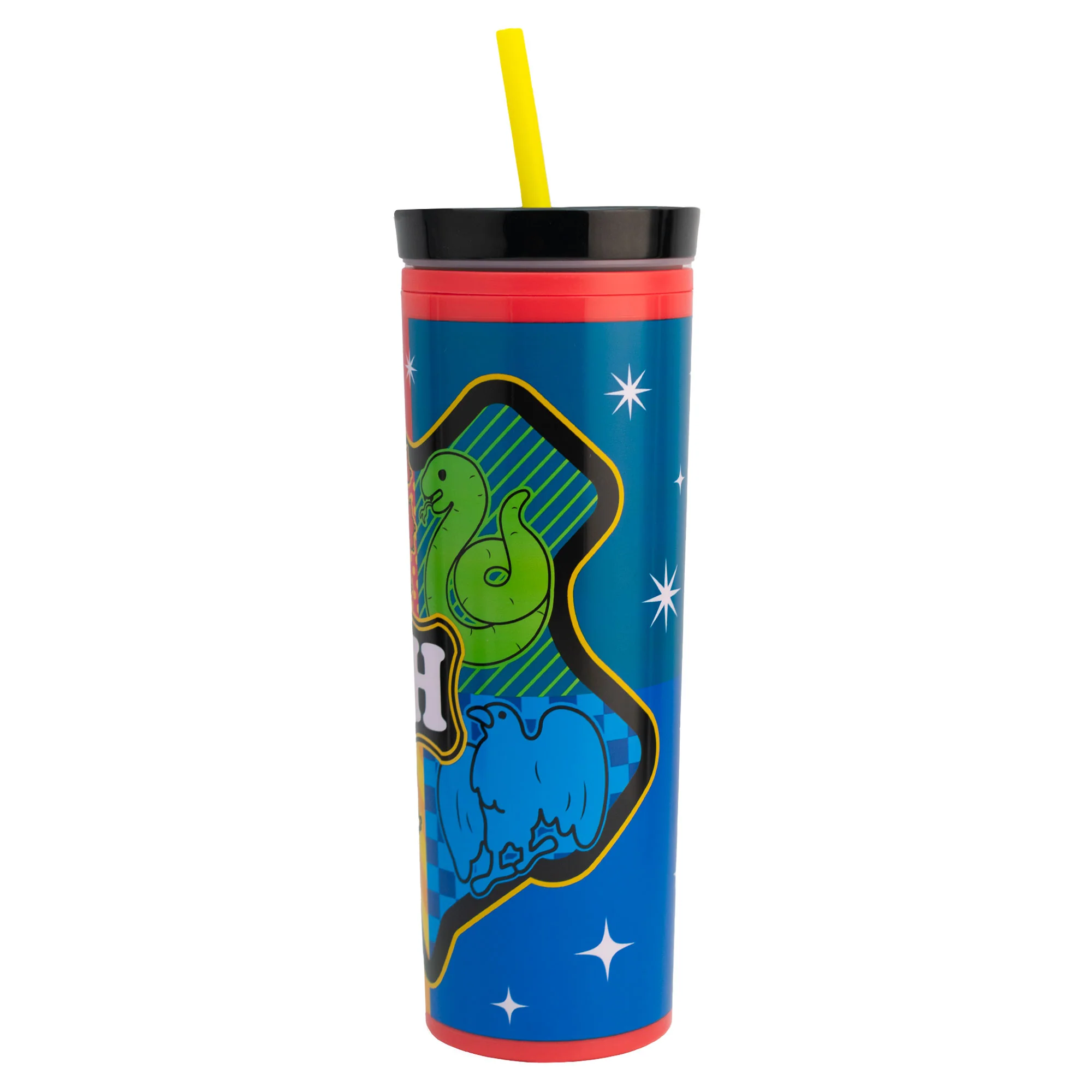 Termo Tipo Vaso con Doble Pared y Popote Personajes Animados 450ml - Imagen 7