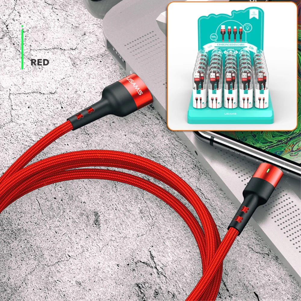 Cable de Carga y Datos USAMS 1m Carga Rapida Micro USB V8 2.0A Modelo U26