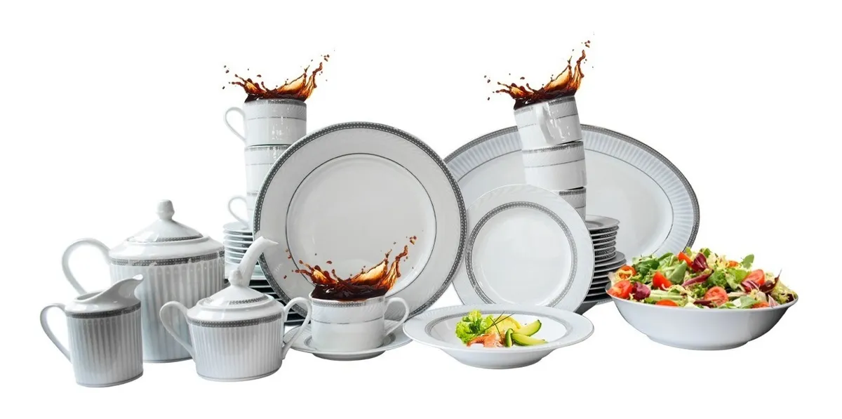 Vajilla de Porcelana Platino Top Choice 47 Piezas