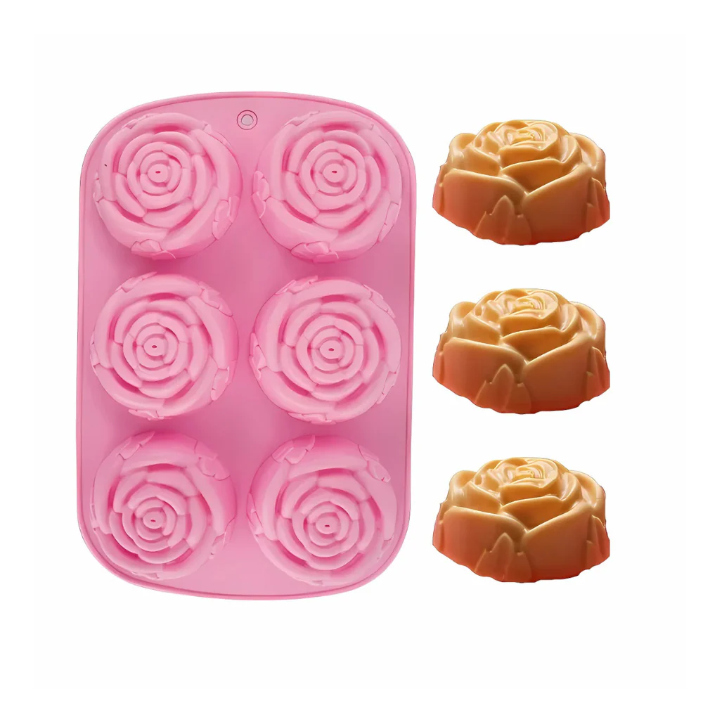 Molde 6 Rosas con Hojas 3D Jabonero
