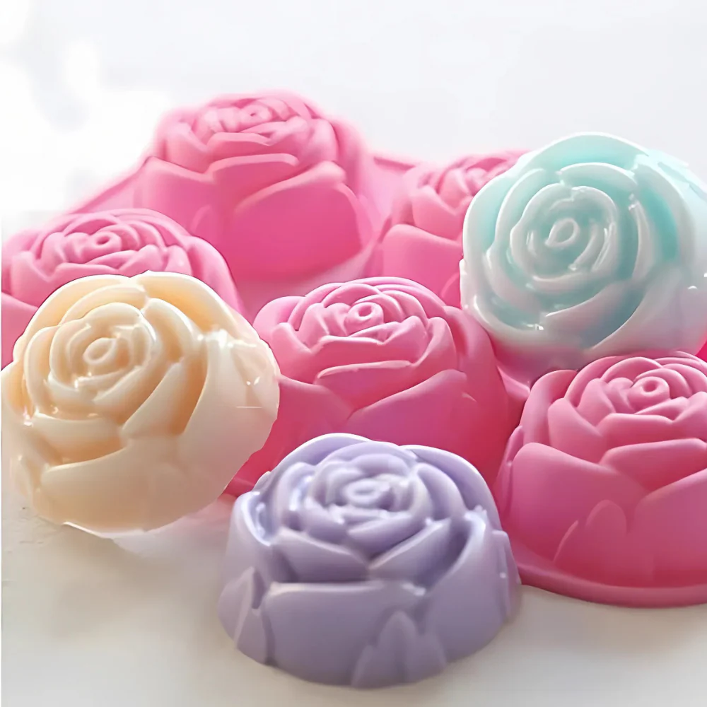 Molde 6 Rosas con Hojas 3D Jabonero - Imagen 2