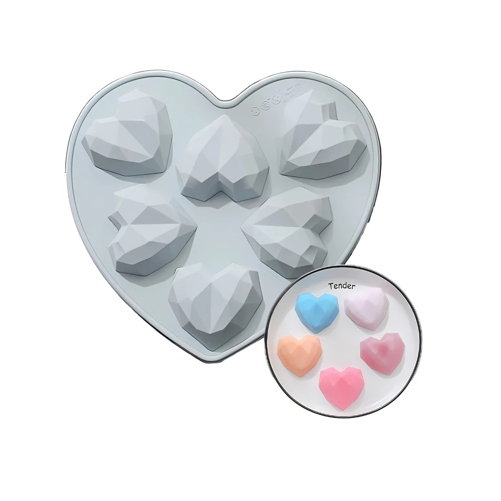 Molde De Silicón corazón diamante