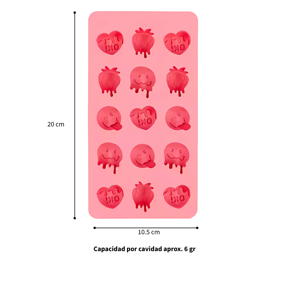 Molde De Silicón Emoji Derretido 15 cavidades - Imagen 3