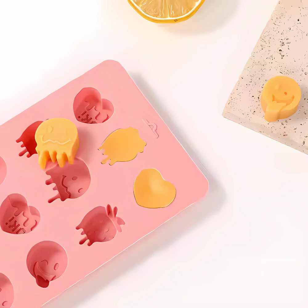 Molde De Silicón Emoji Derretido 15 cavidades - Imagen 2