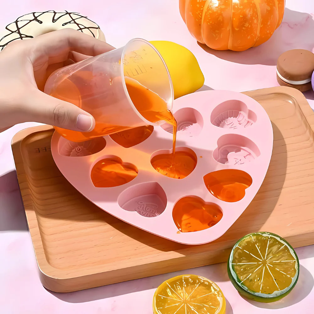 Molde De Silicón Corazones varias 10 cavidades. - Imagen 2