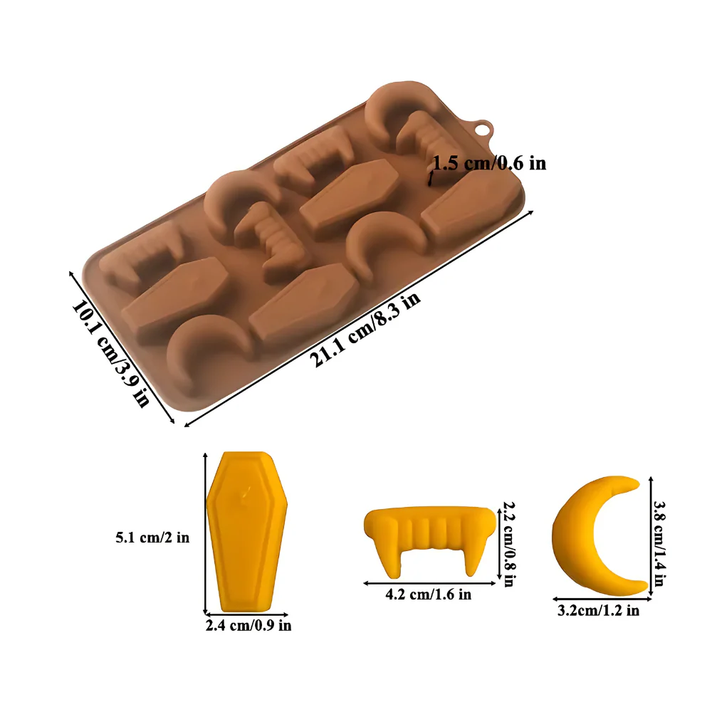 Molde Colmillos y Vampiros 12 Figuras Halloween - Imagen 3