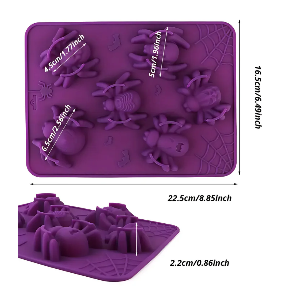 Molde 6 Arañas Miedo Halloween - Imagen 3