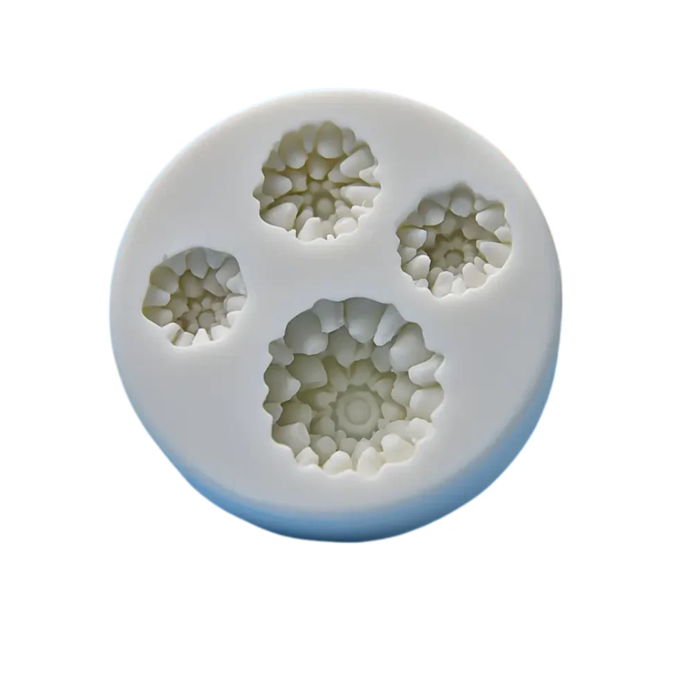 Molde 4 Flores Fondant Mini Dalias