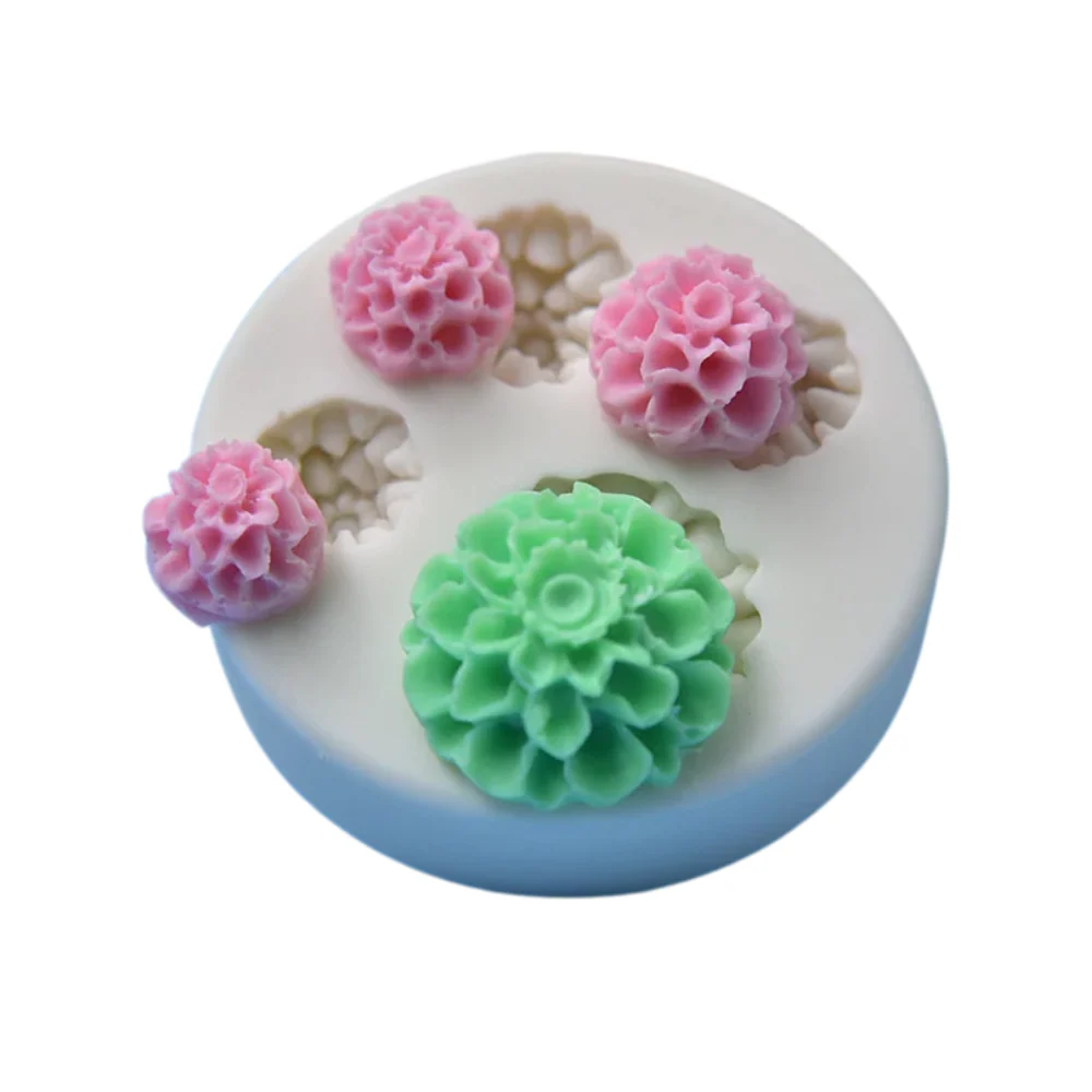 Molde 4 Flores Fondant Mini Dalias - Imagen 2