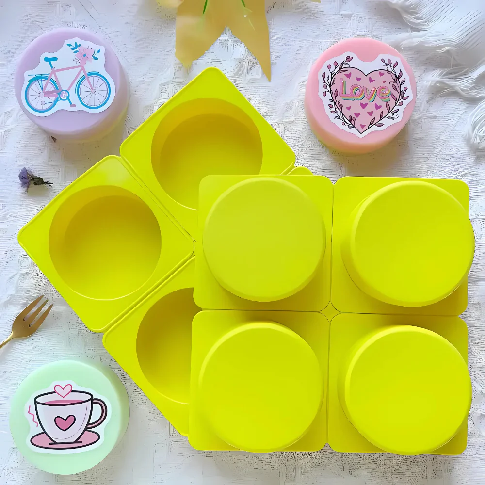 Molde de Silicón 4 Círculos Jaboneros 7 cm Artesanales - Imagen 3