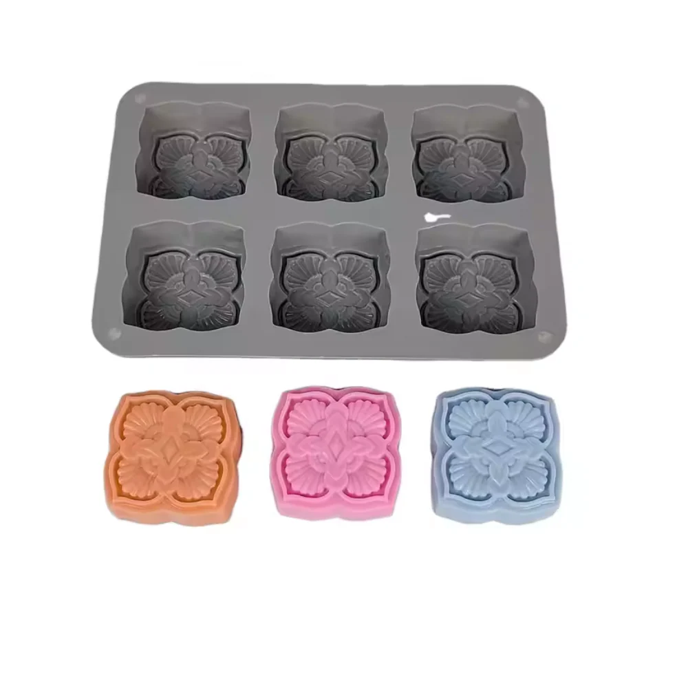 Molde de silicón 6 cavidades mosaico Otom para jabón - Imagen 3