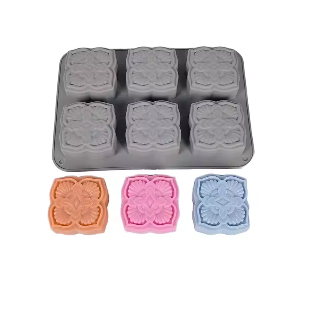 Molde de silicón 6 cavidades mosaico Otom para jabón