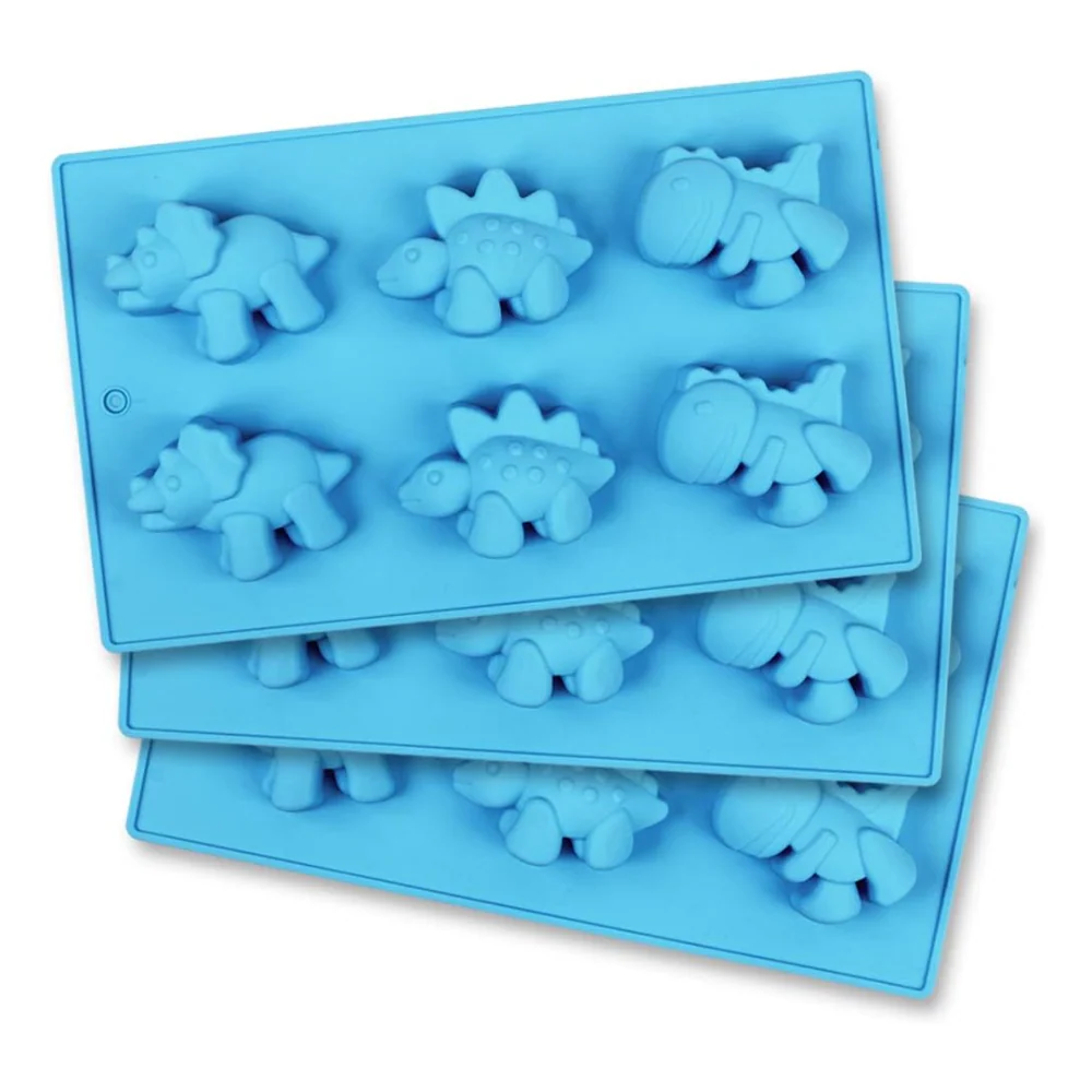 Molde de Silicón Doméstico 6 Cavidades Dinos 2D - Imagen 3