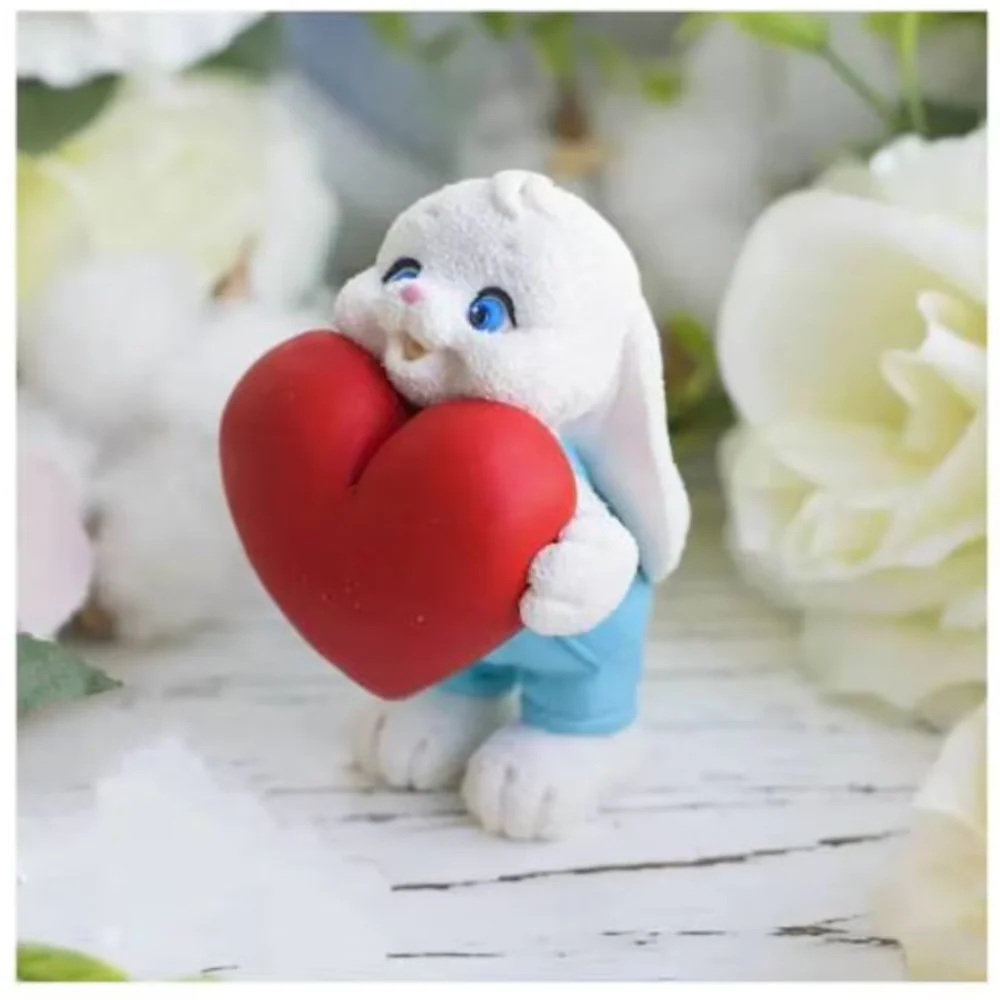 Molde Conejo con Corazón Romantico 3D - Imagen 2