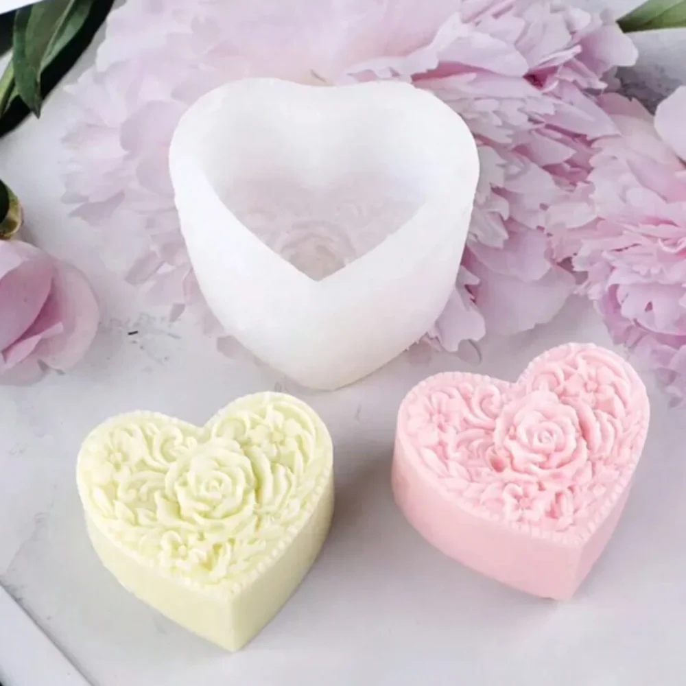 Molde Corazón con Rosa 3D - Imagen 2