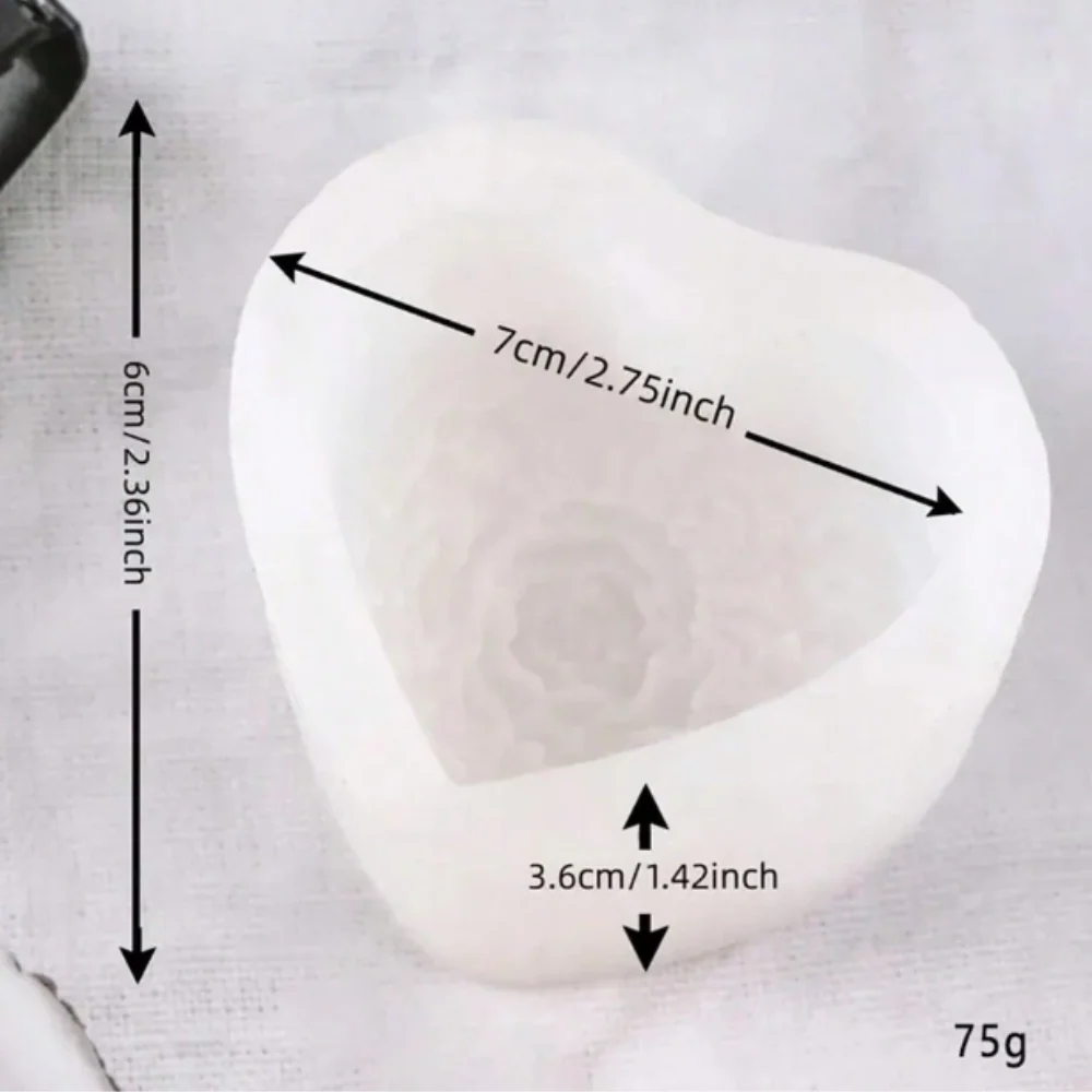 Molde Corazón con Rosa 3D - Imagen 4