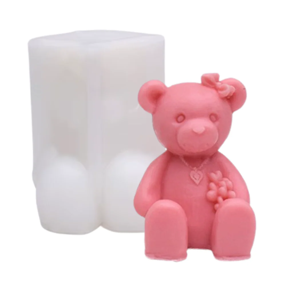 Molde Osita Tierna 3D Con Corazones