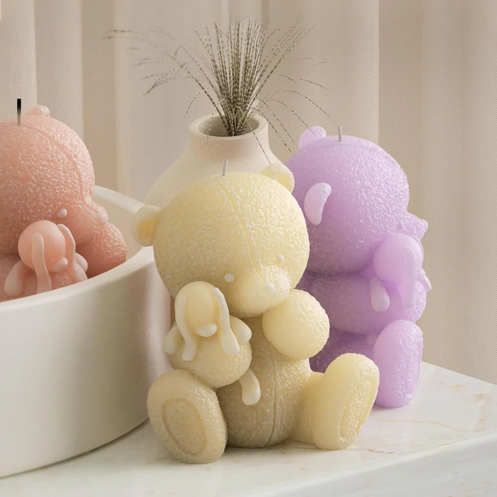 Molde Oso de Peluche Con Conejito 3D - Imagen 2