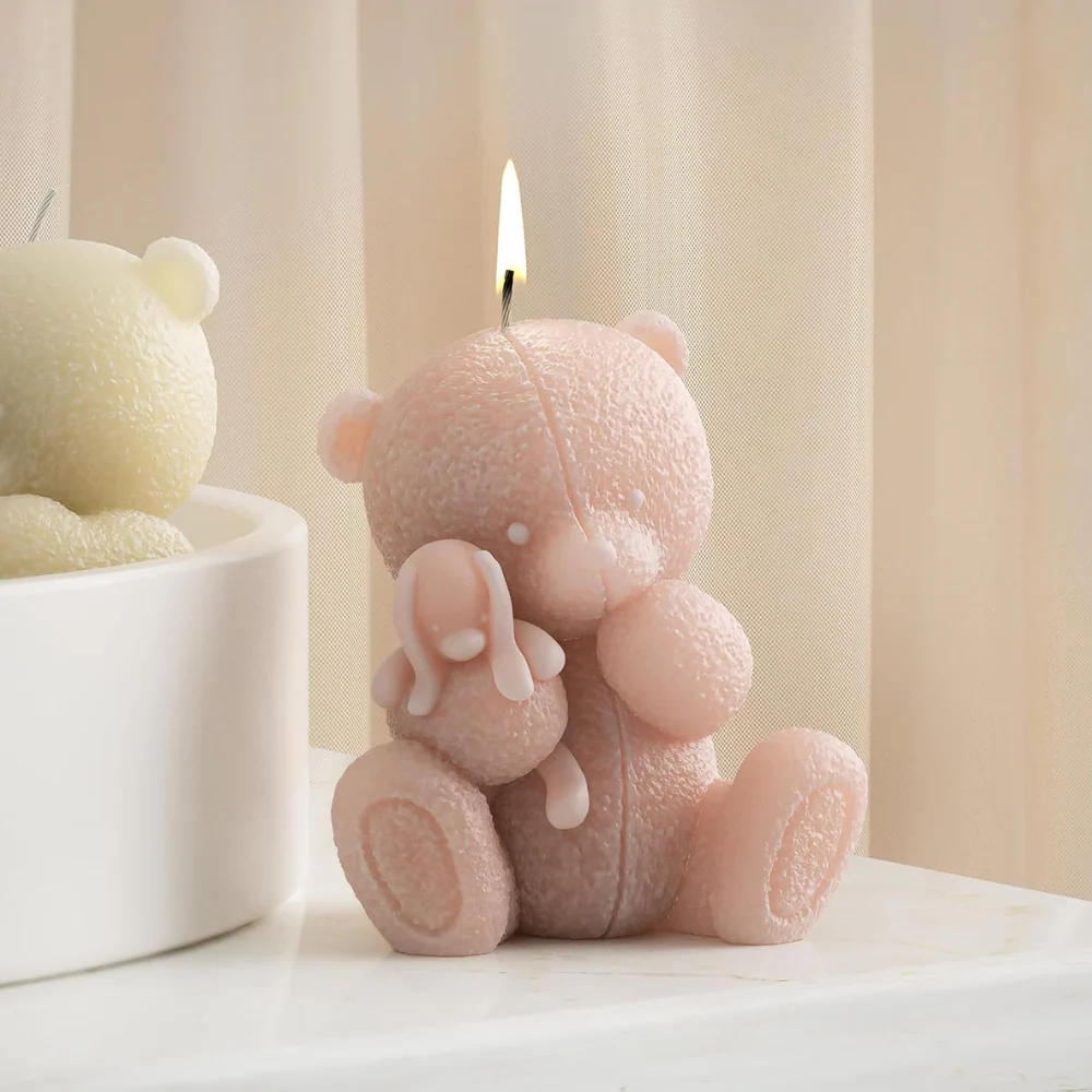 Molde Oso de Peluche Con Conejito 3D - Imagen 3