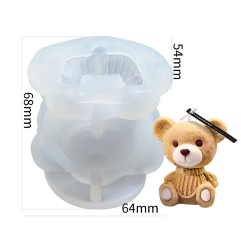 Molde Oso de Suéter Teddy Mediano 3D 6 cm - Imagen 2