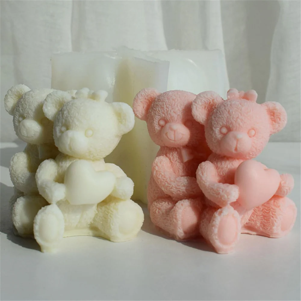 Molde Osos con Corazón Kerománticos 3D Con Corazón - Imagen 3