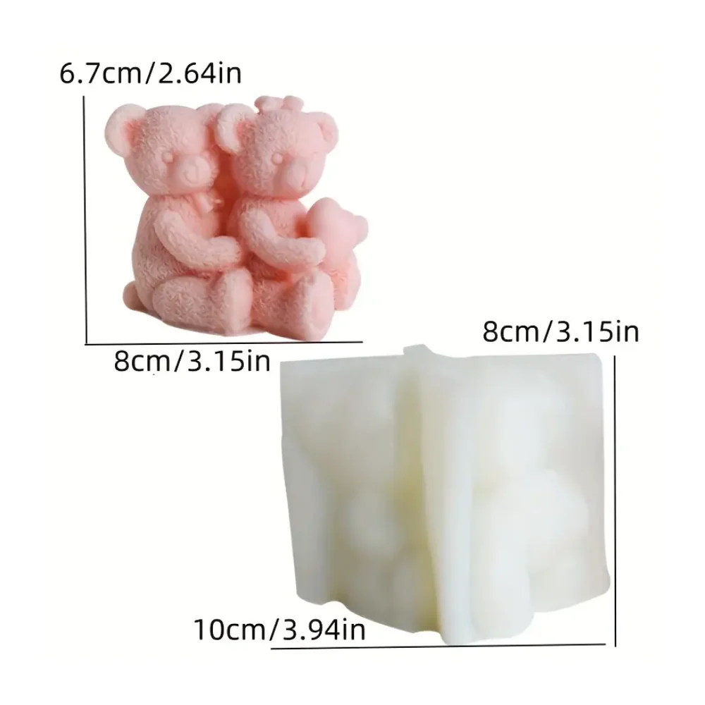 Molde Osos con Corazón Kerománticos 3D Con Corazón - Imagen 6