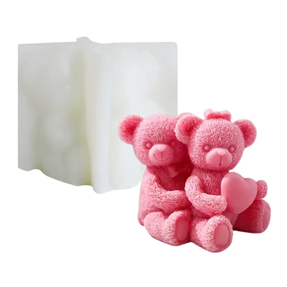 Molde Osos con Corazón Kerománticos 3D Con Corazón