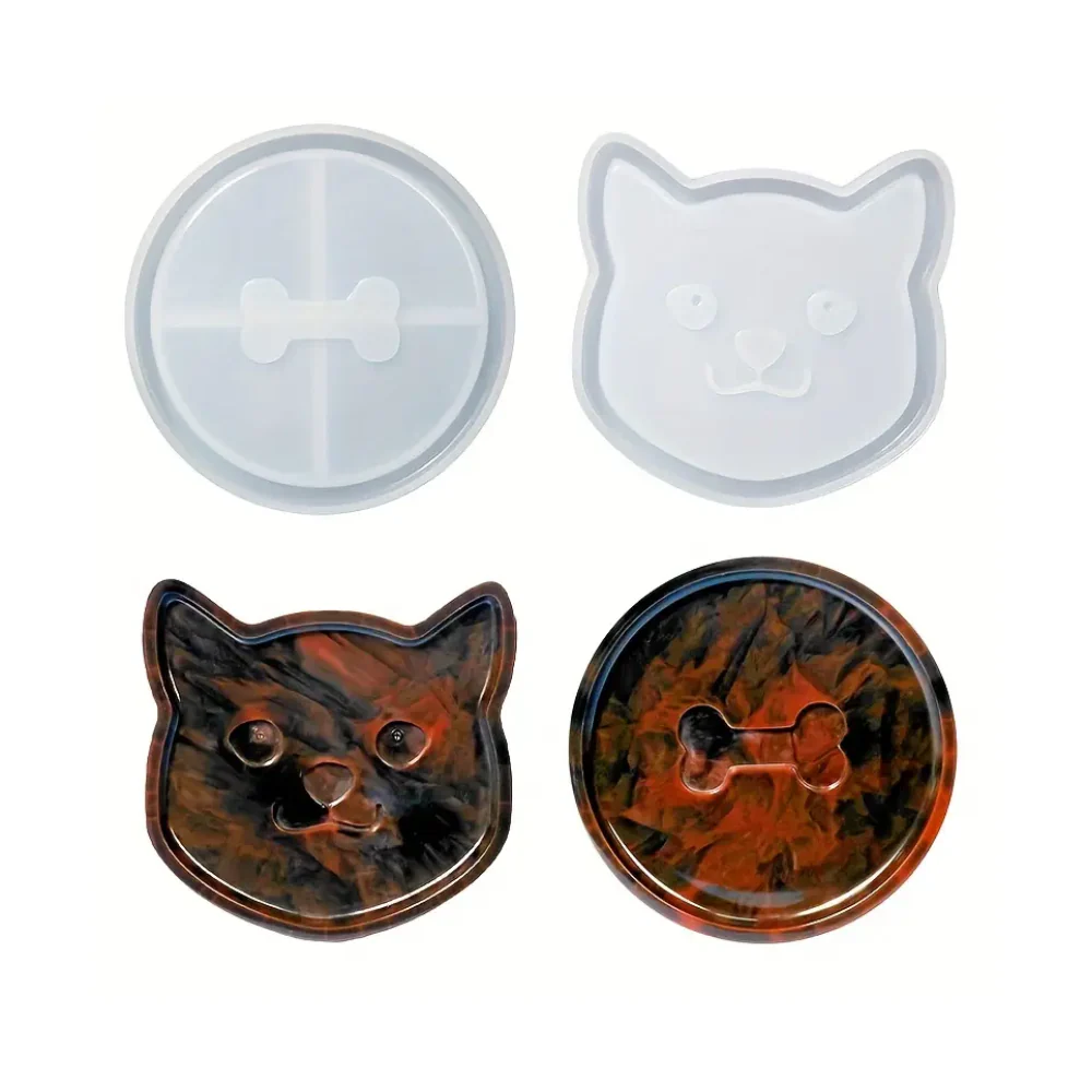 Molde Set Portavaso Cats para Resina