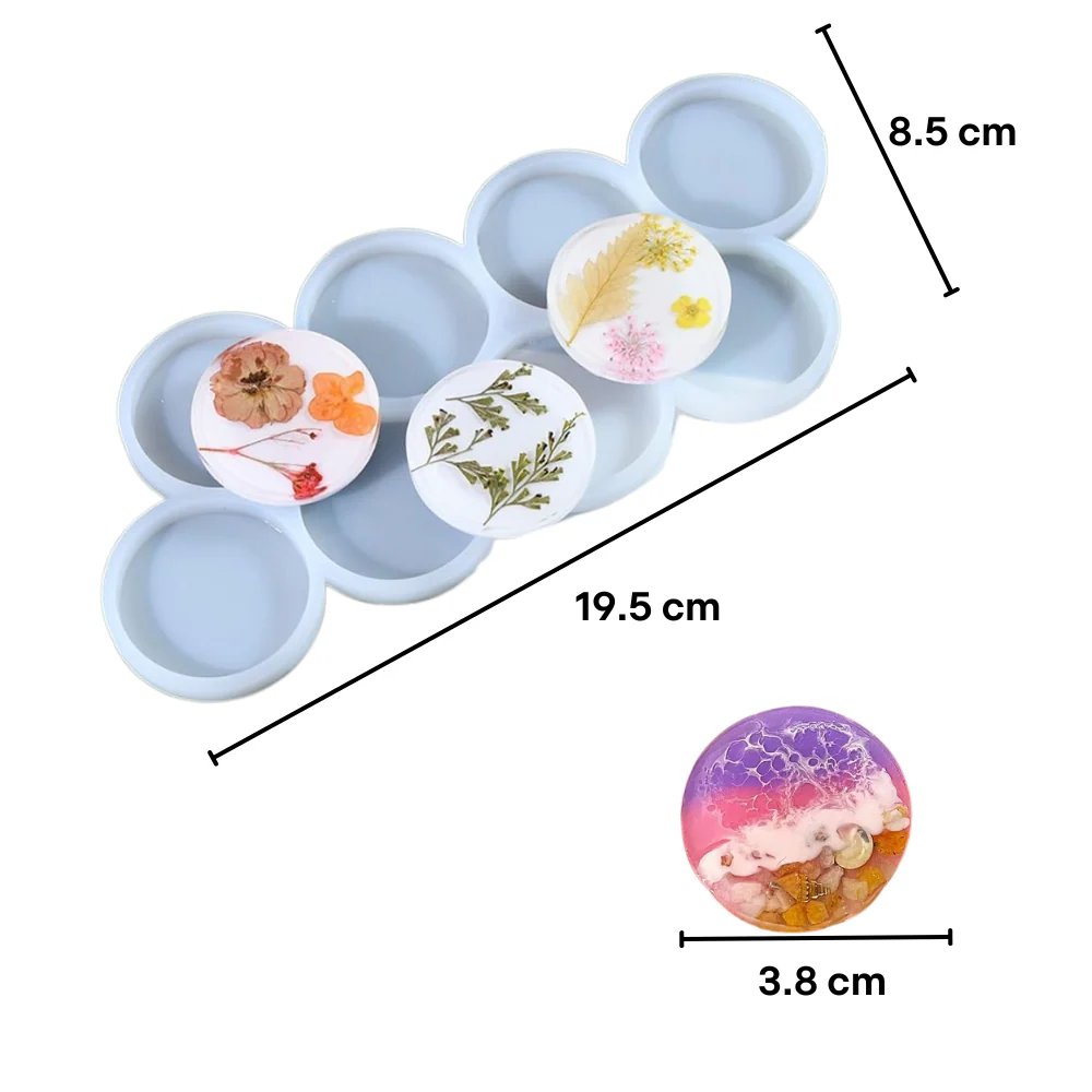 Molde 8 Círculos para Resina - Imagen 3