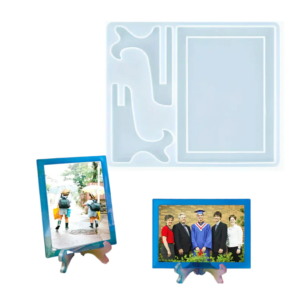 Molde Porta Fotos Rectangular con Base para Resina