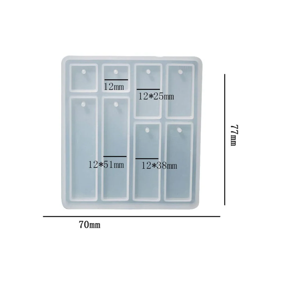 Molde Colgantes Rectangulares Largos para resina - Imagen 3