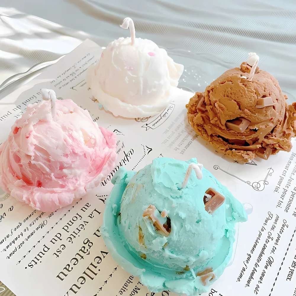 Molde de Silicón Bola de Helado para vela - Imagen 2