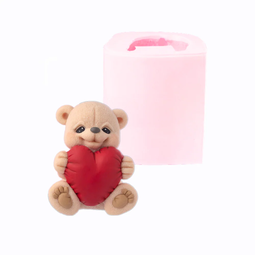 Molde Oso De Gran Corazón vela 3D