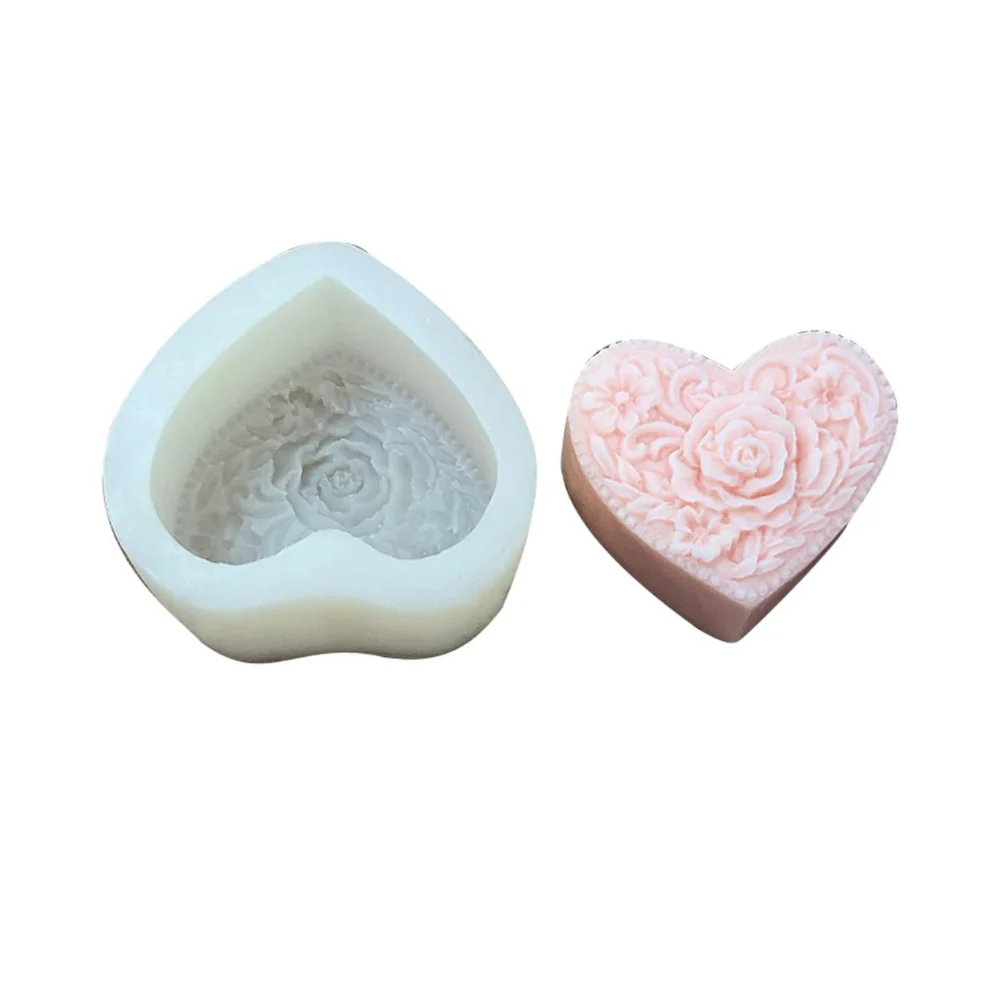 Molde Corazón con Rosa 3D - Imagen 3