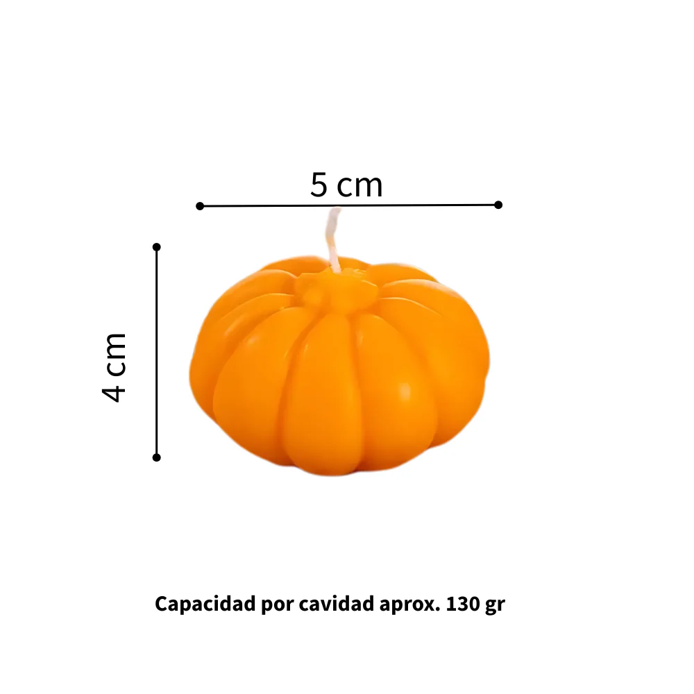 Molde Calabaza 5 cm con Tallo 3D - Imagen 2